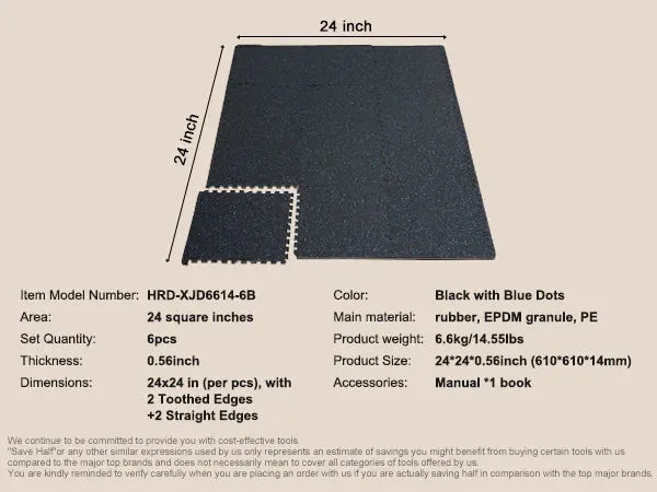 25 Thick Floor Interlocking Rubber Mat With Eva Foam For Gym Home