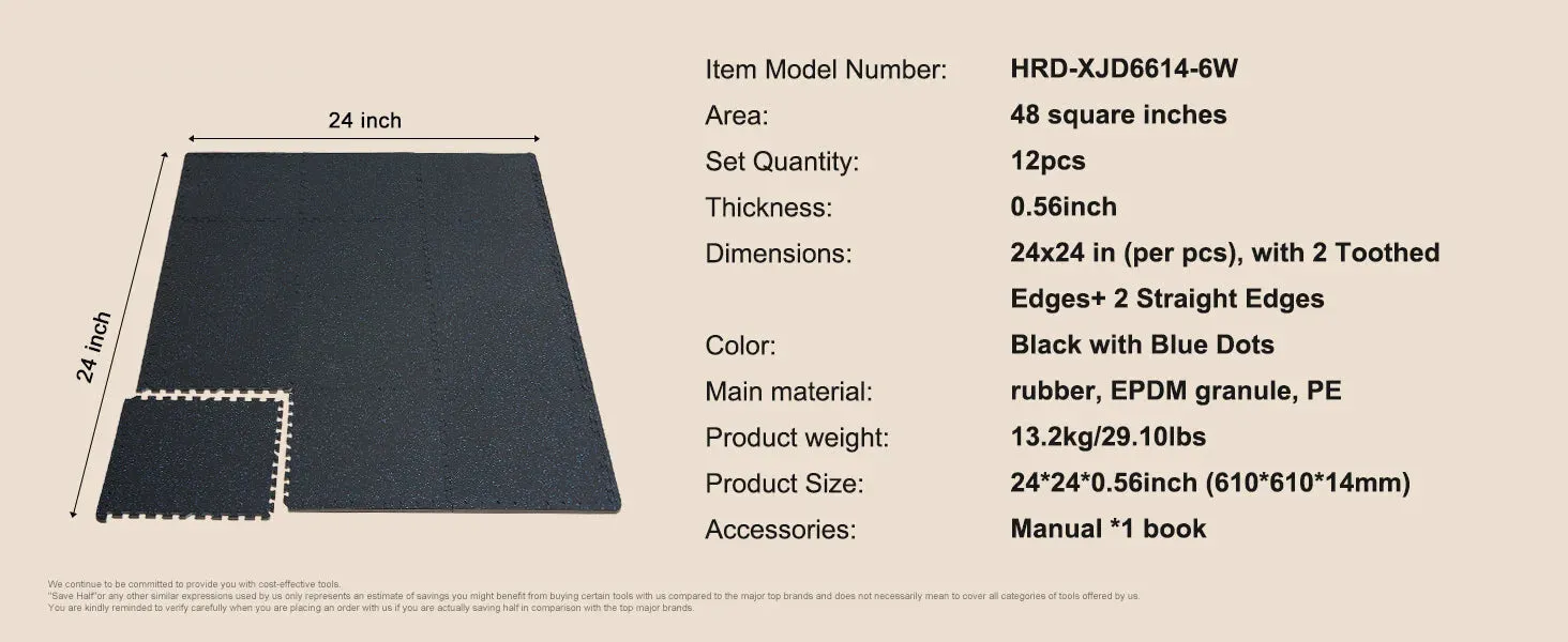 25 Thick Floor Interlocking Rubber Mat With Eva Foam For Gym Home