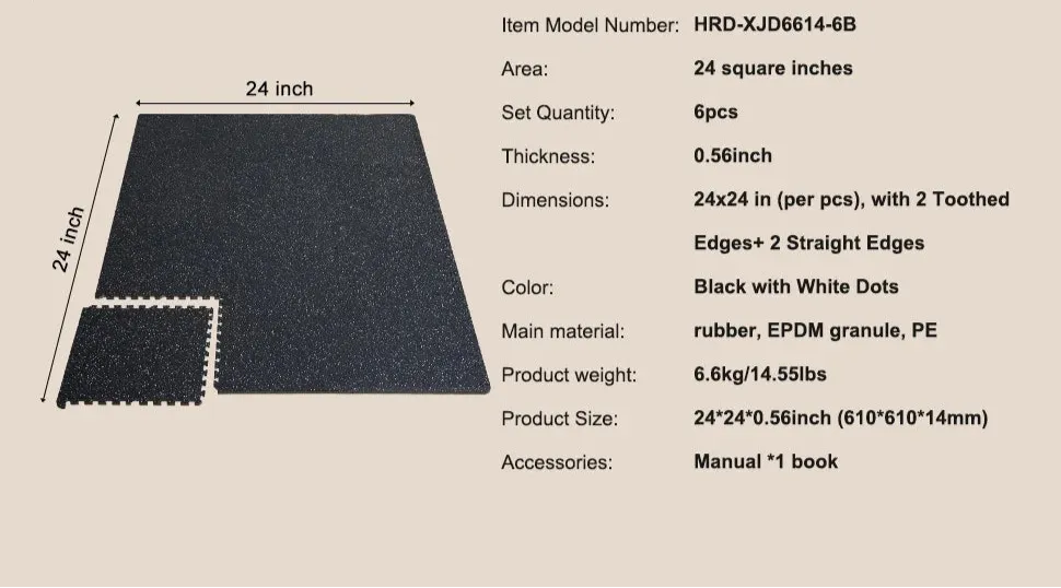 25 Thick Floor Interlocking Rubber Mat With Eva Foam For Gym Home