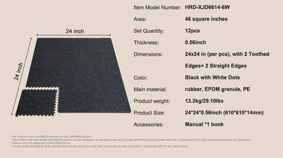 25 Thick Floor Interlocking Rubber Mat With Eva Foam For Gym Home