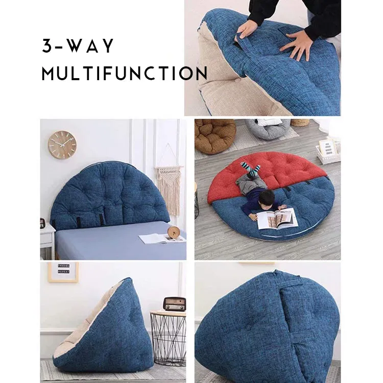 3 Way Kids Bean Bag Mat | Cotton Salmon
