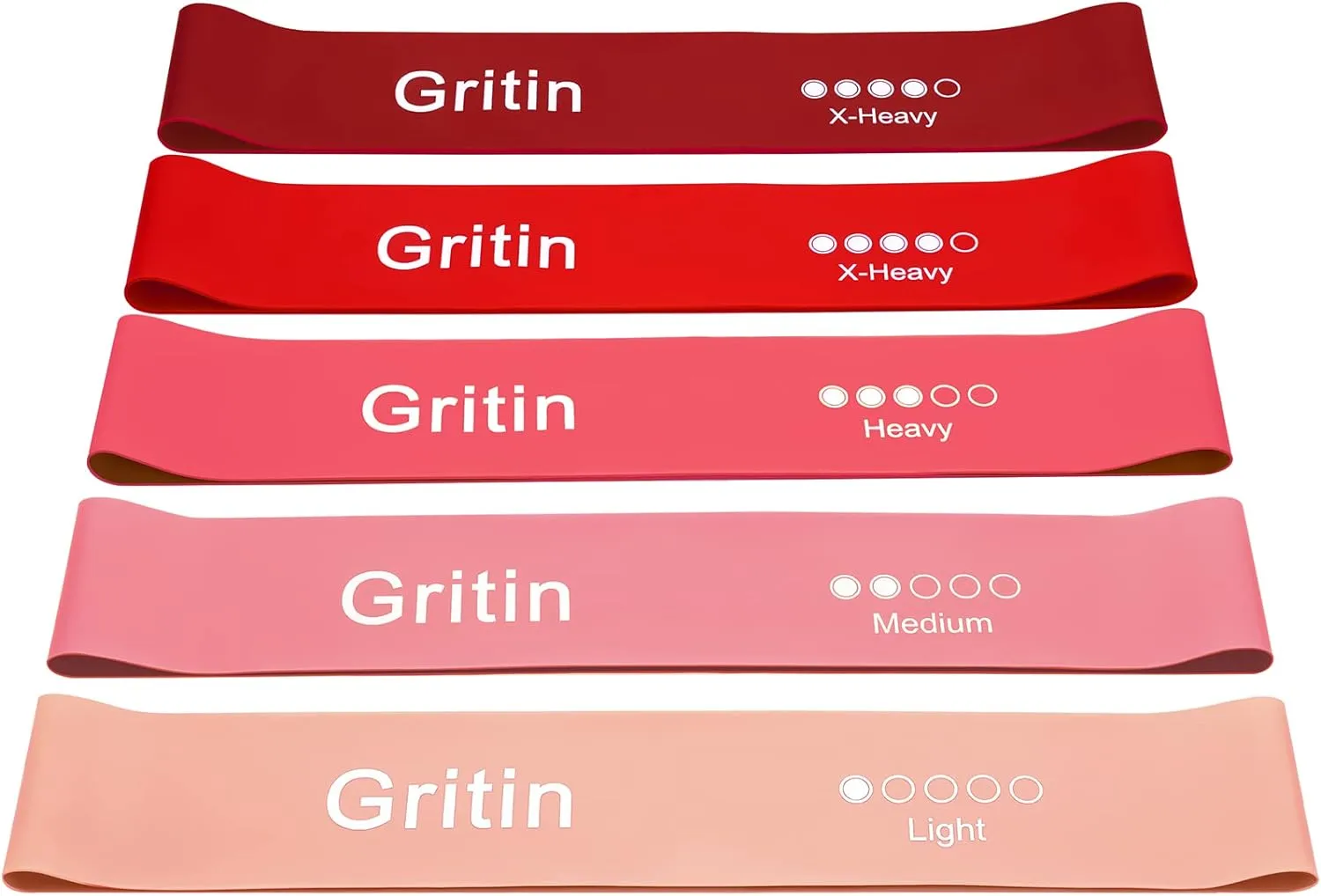 Bande lastique Fitness Gritin - Lot de 5 avec Sac | Fitnessterapy