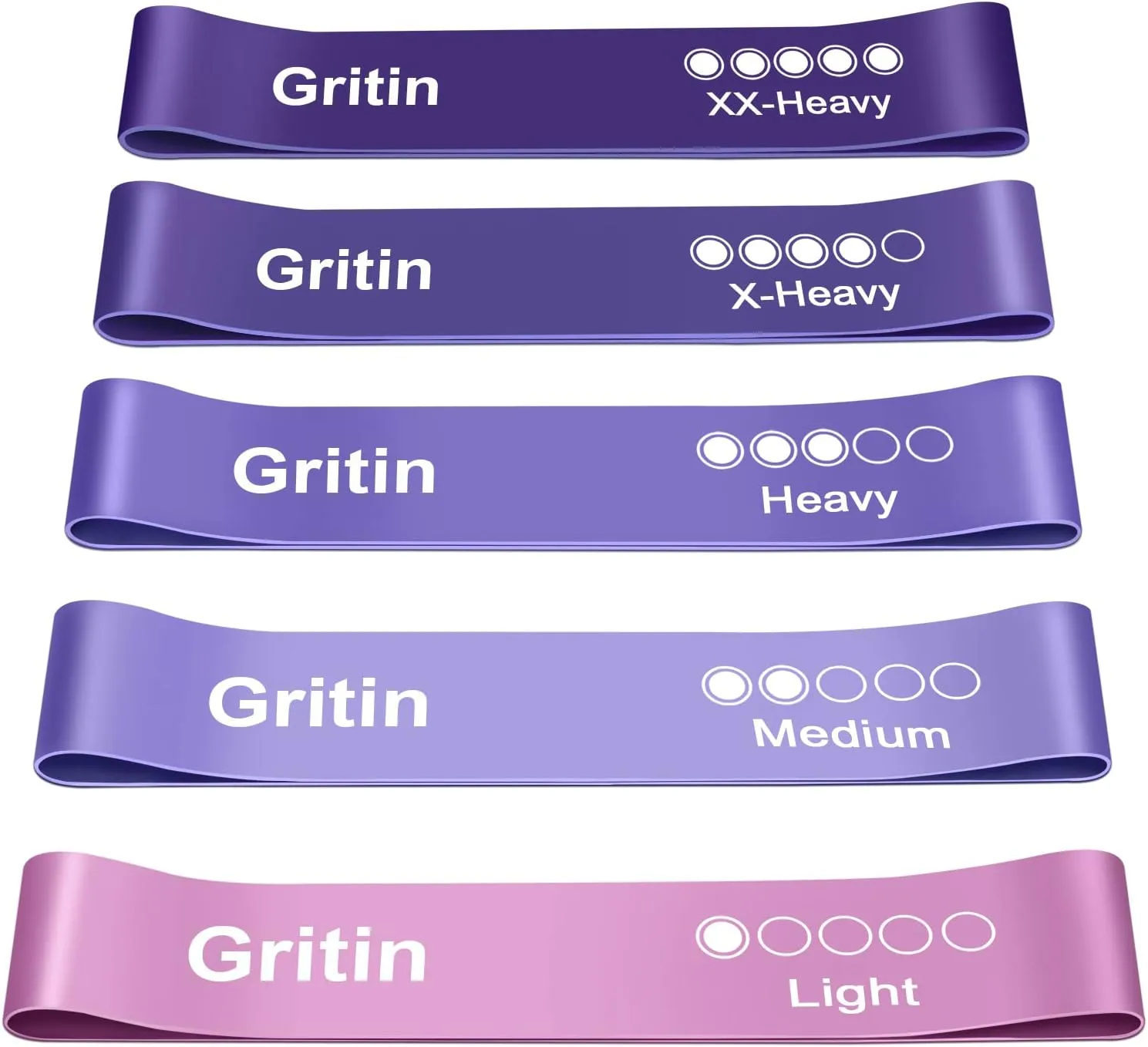 Bande lastique Fitness Gritin - Lot de 5 avec Sac | Fitnessterapy