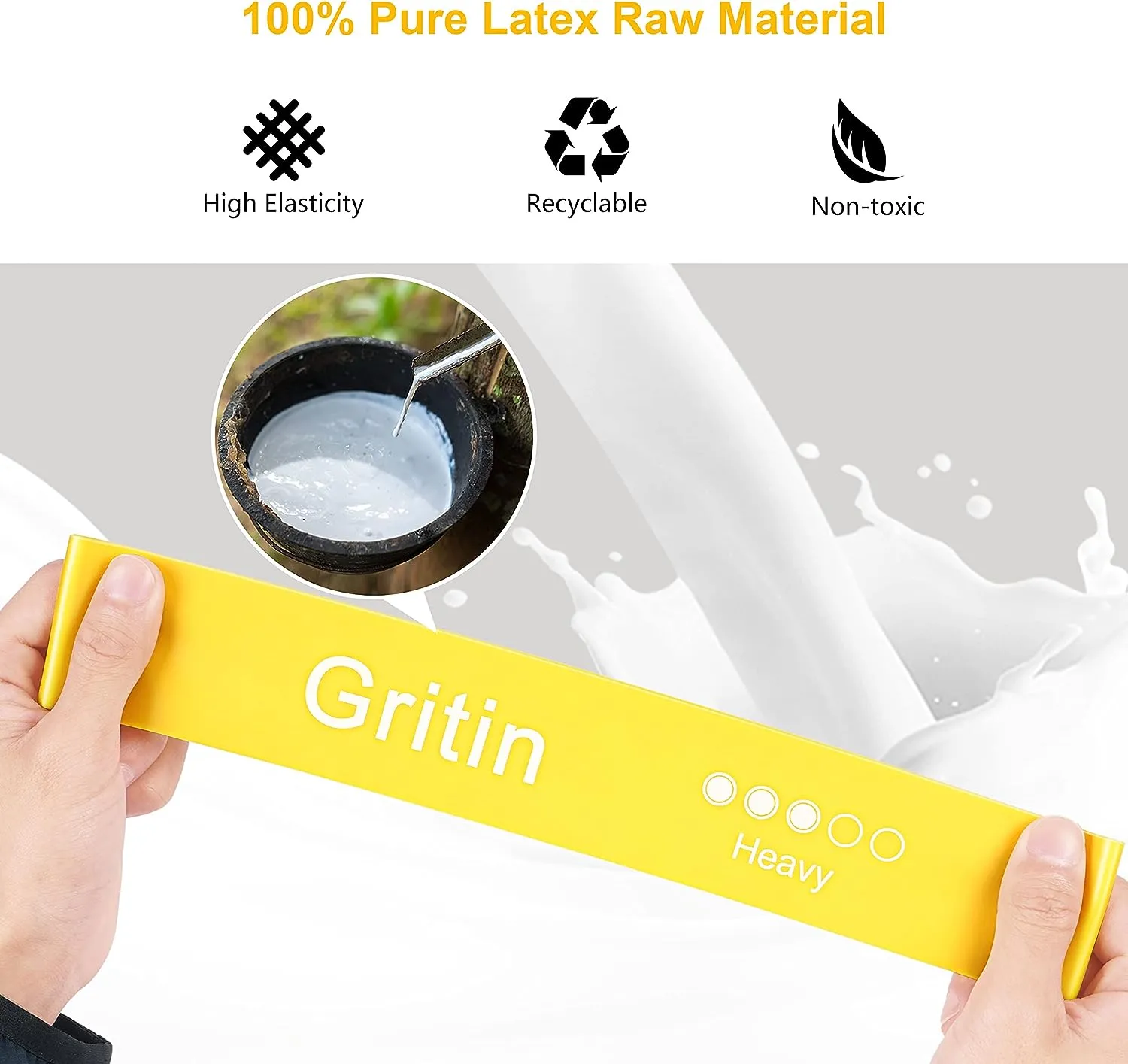 Bande lastique Fitness Gritin - Lot de 5 avec Sac | Fitnessterapy