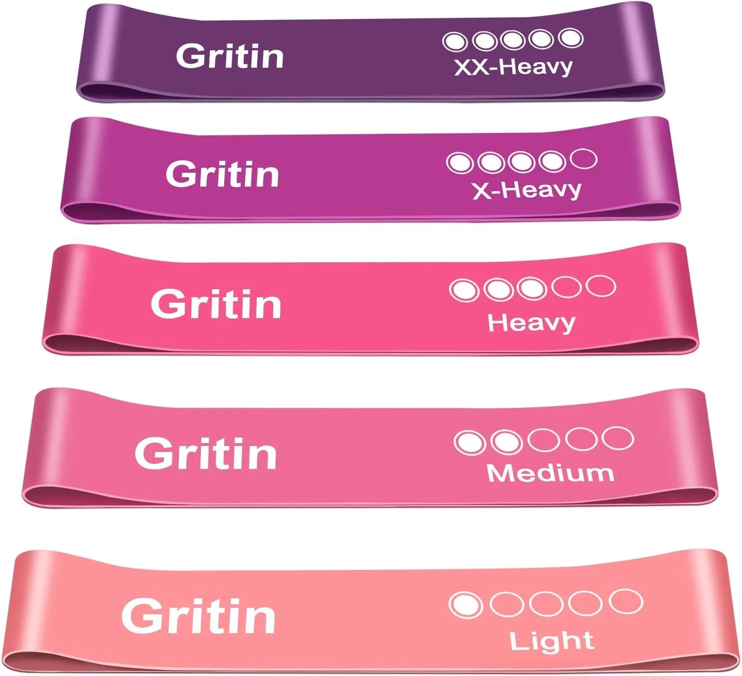 Bande lastique Fitness Gritin - Lot de 5 avec Sac | Fitnessterapy