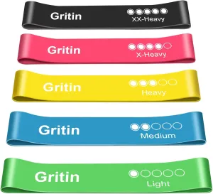 Bande lastique Fitness Gritin - Lot de 5 avec Sac | Fitnessterapy