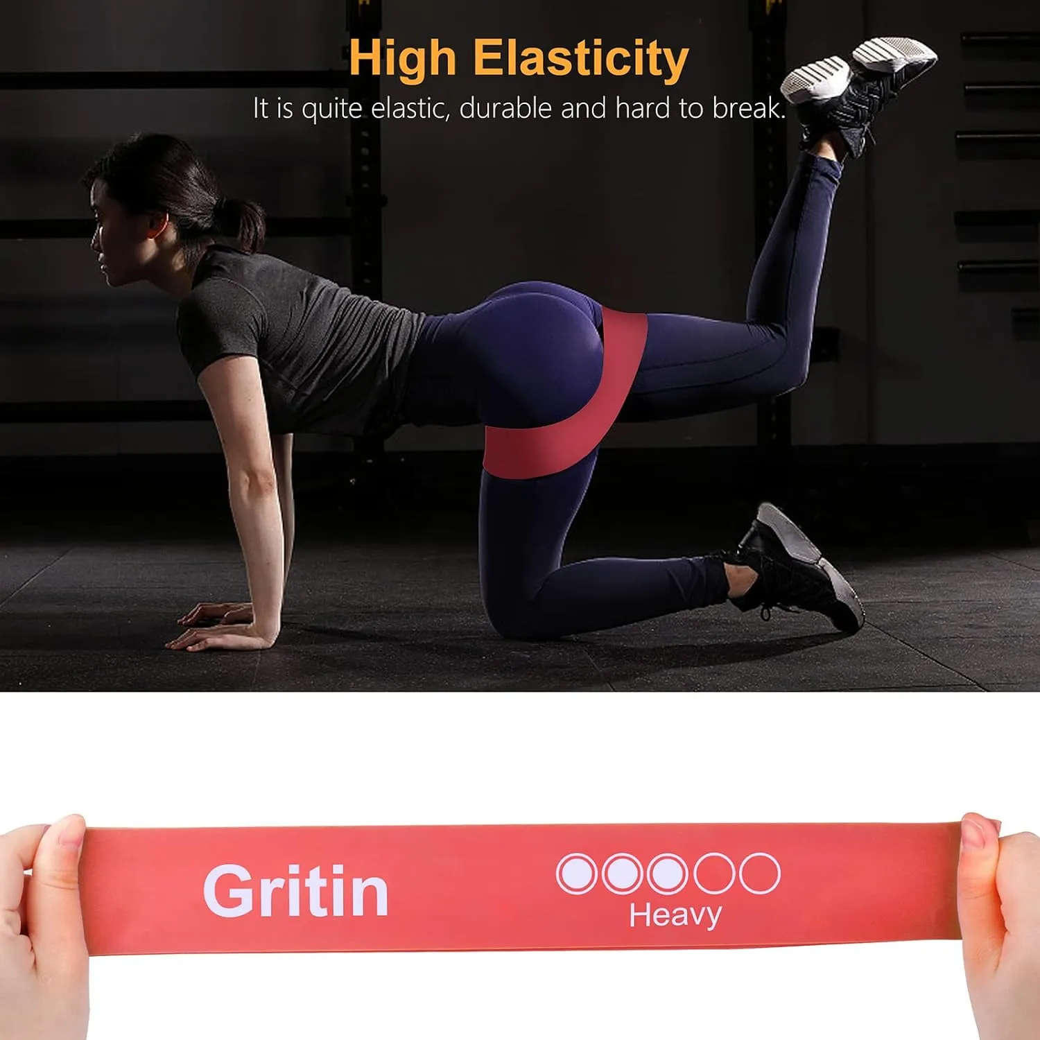 Bande lastique Fitness Gritin - Lot de 5 avec Sac | Fitnessterapy