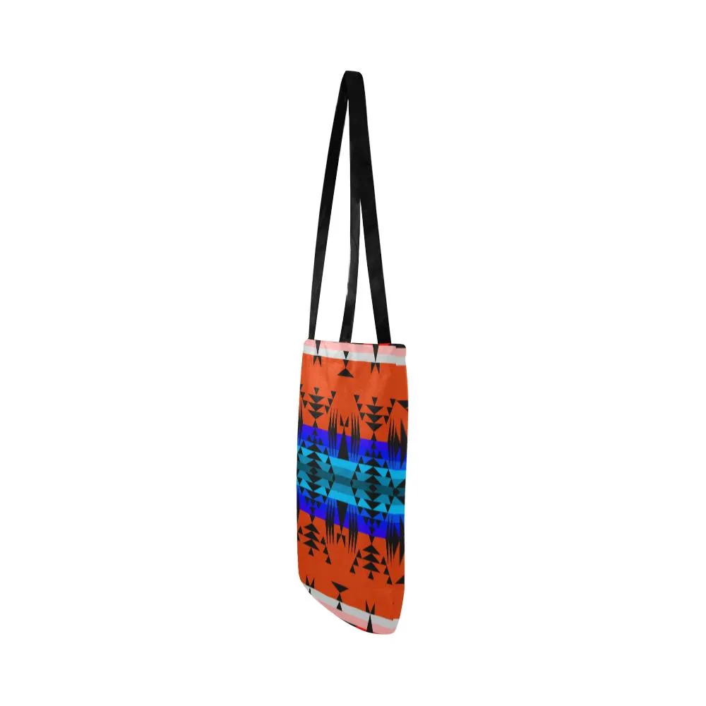 Between the Mountains Orange Reusable Shopping Bag (Two sides)