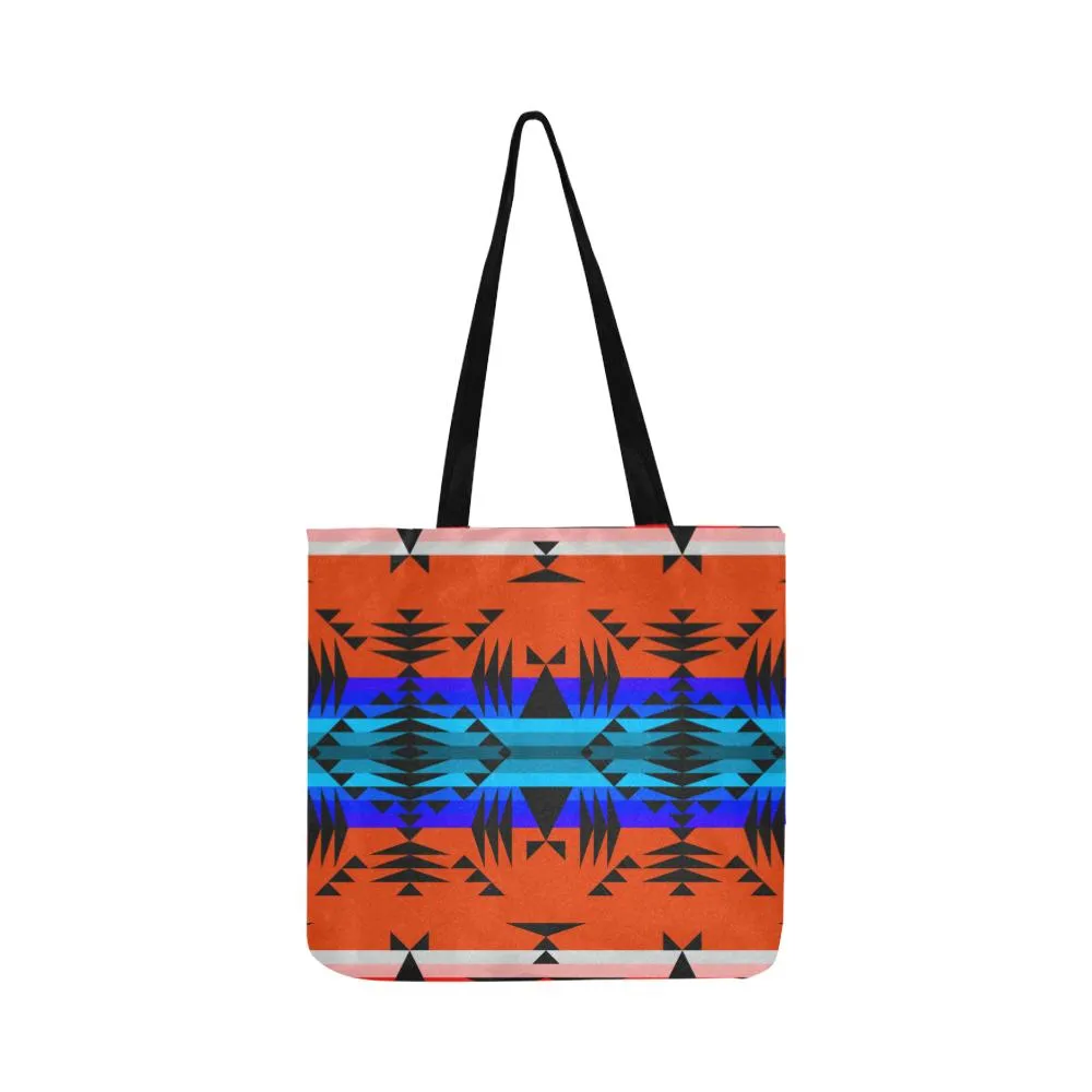 Between the Mountains Orange Reusable Shopping Bag (Two sides)