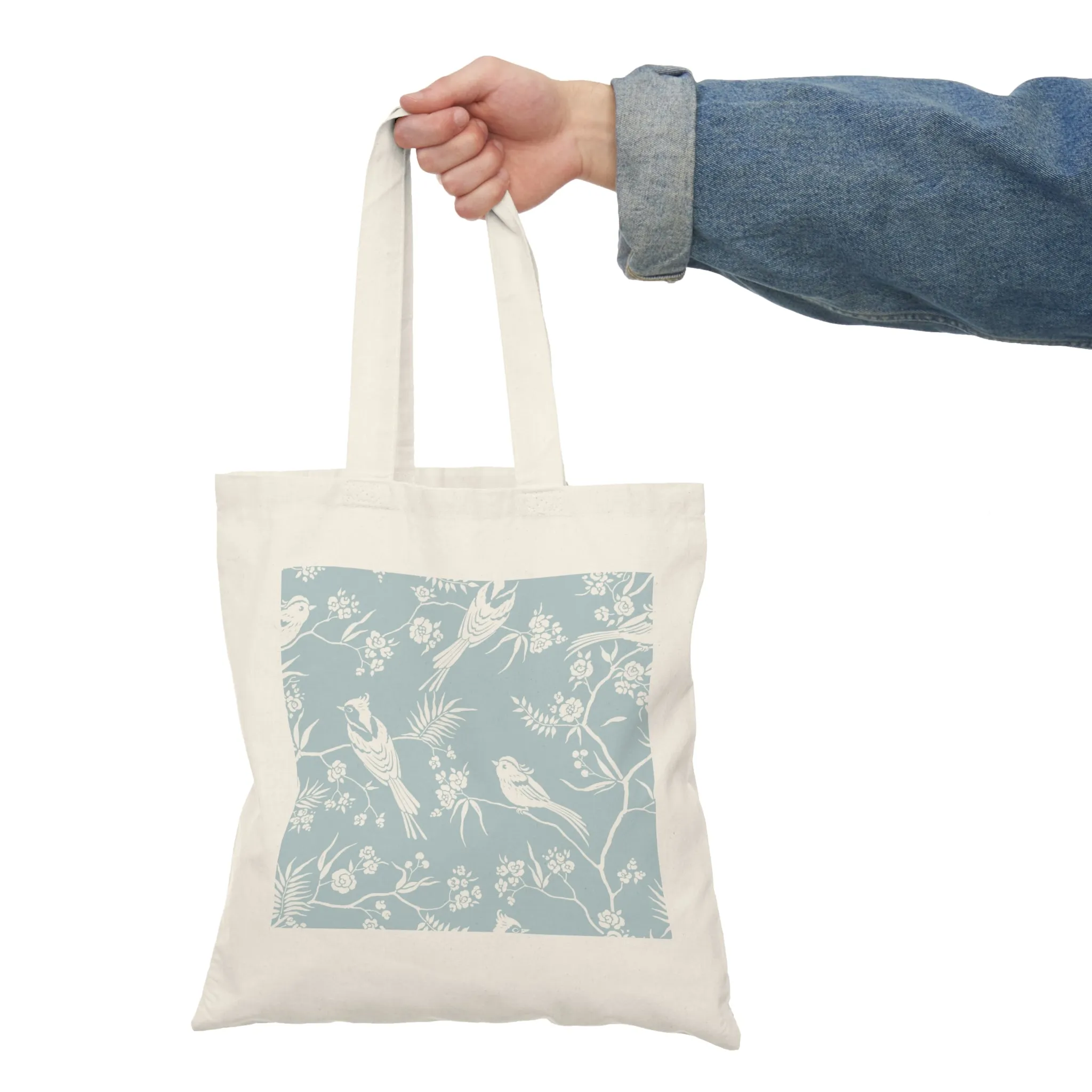Blue Bird Wallpaper - Natural Tote Bag ~ Sharon Dawn Collection