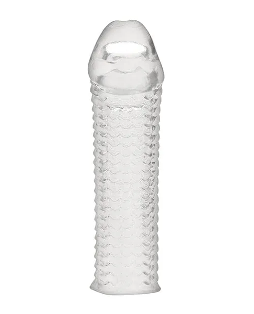 Blue Line C & B 6.5" Textured Penis Enhancing Sleeve Extension - Clear