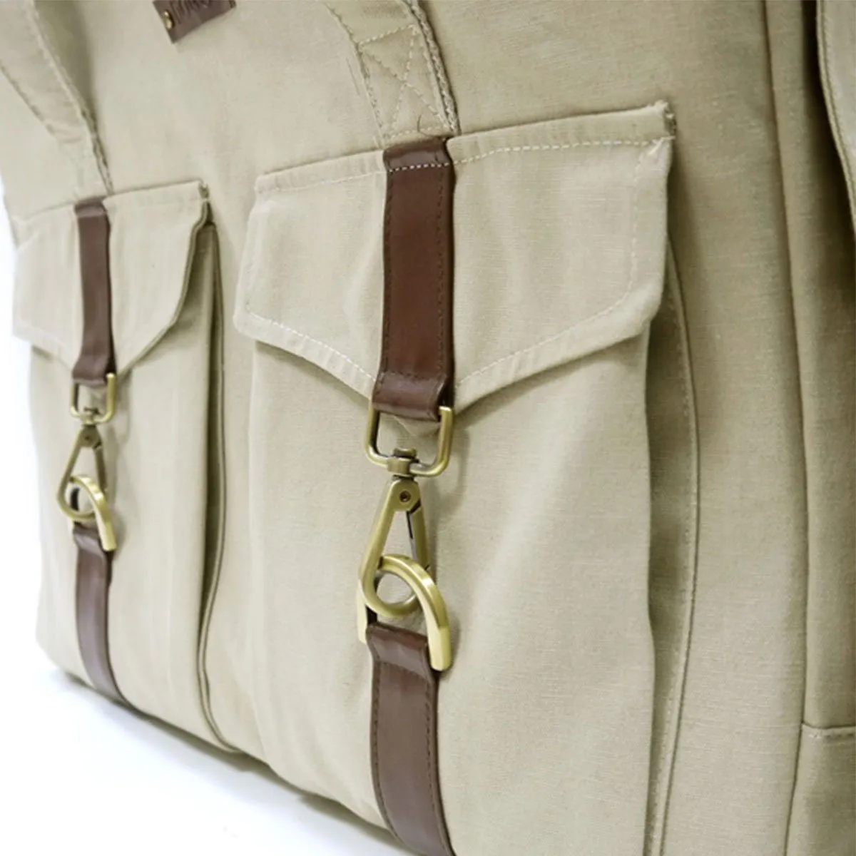 Buckle Tote Dog Carrier in Beige