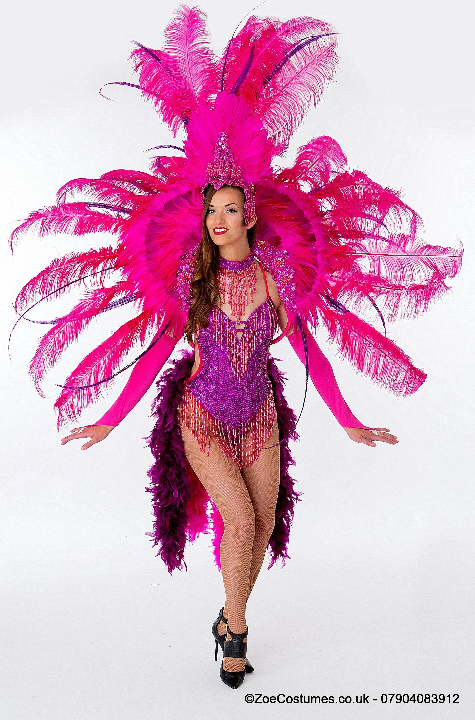 Carnival Costumes Feather Backpacks Hire Carnival Outfit | Zoe Carnival Dance Costume rent