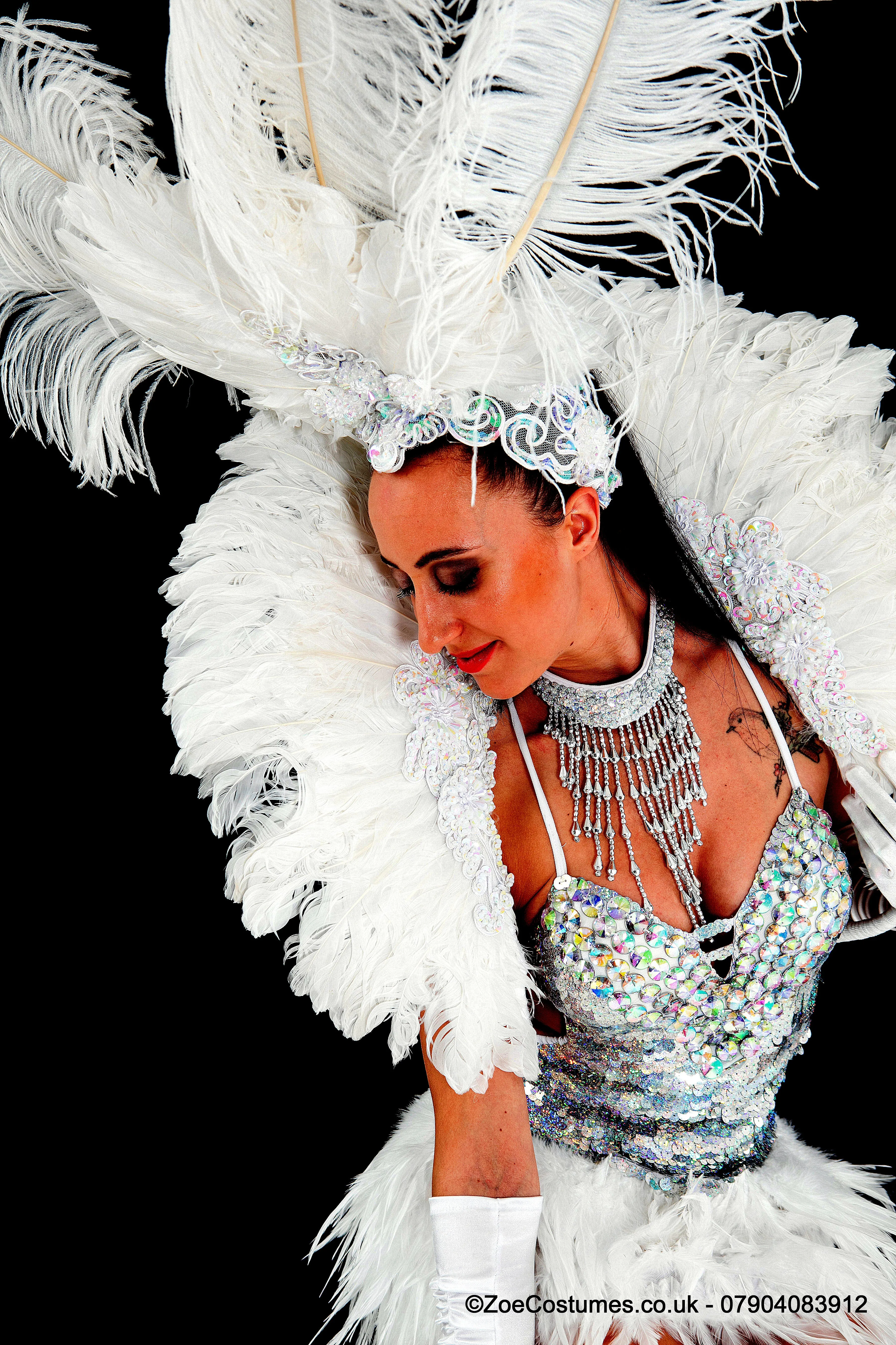 Carnival Costumes Feather Backpacks Hire Carnival Outfit | Zoe Carnival Dance Costume rent