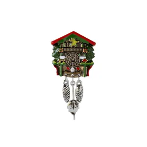 Colorful Bavarian German Cuckoo Clock Metal Hat Pin