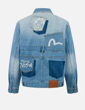 Deconstructed with Multi-pocket Loose Fit Denim Jacket