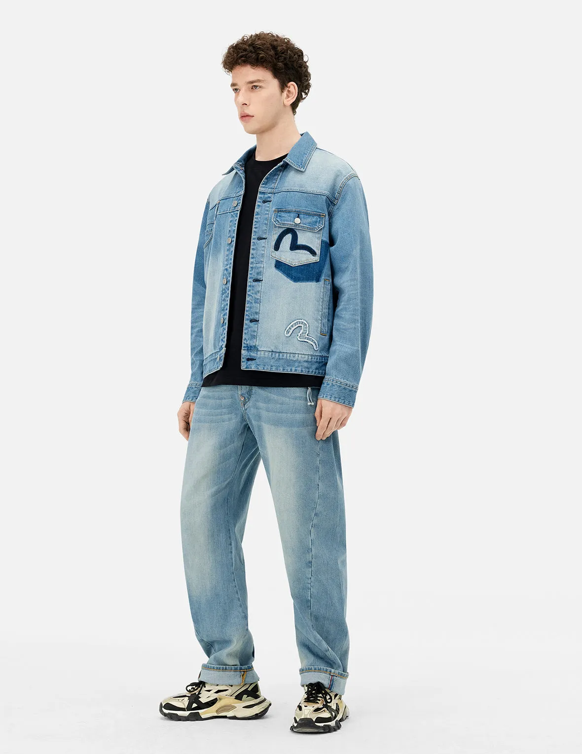 Deconstructed with Multi-pocket Loose Fit Denim Jacket