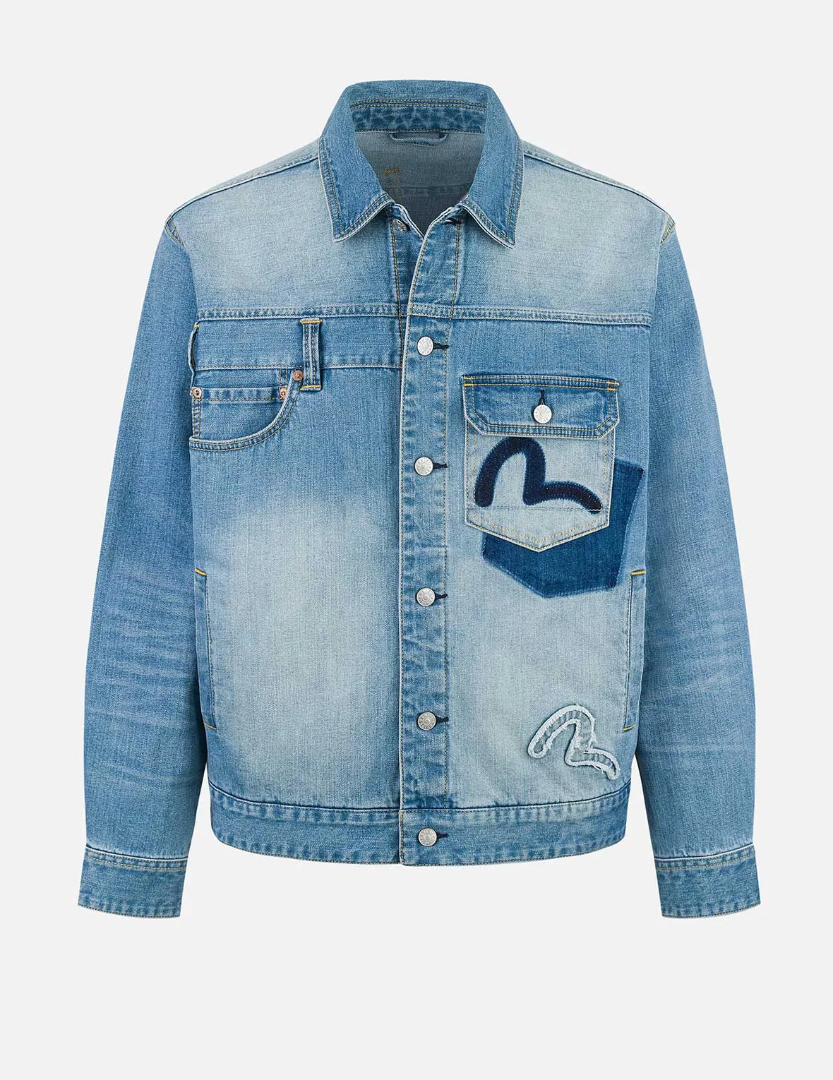 Deconstructed with Multi-pocket Loose Fit Denim Jacket
