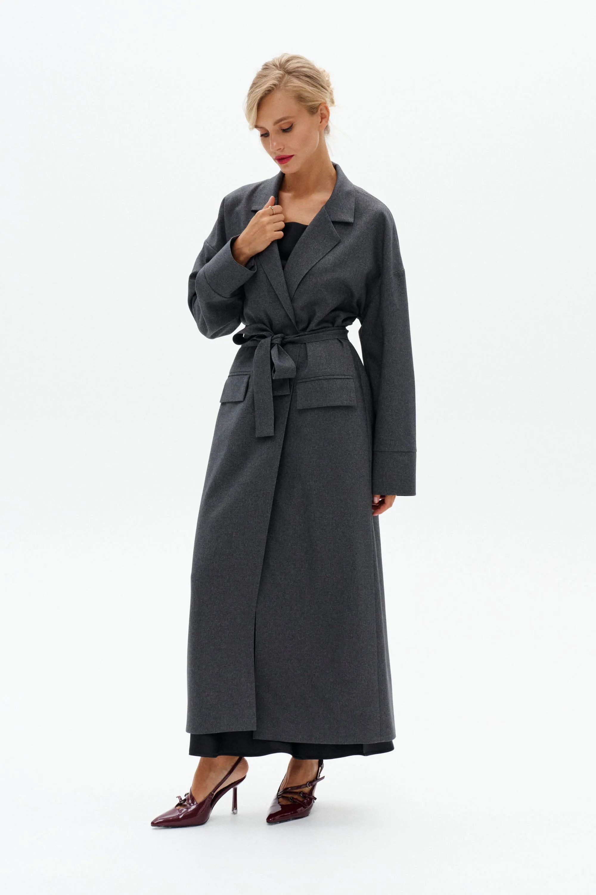 Drop Shoulder Maxi Coat