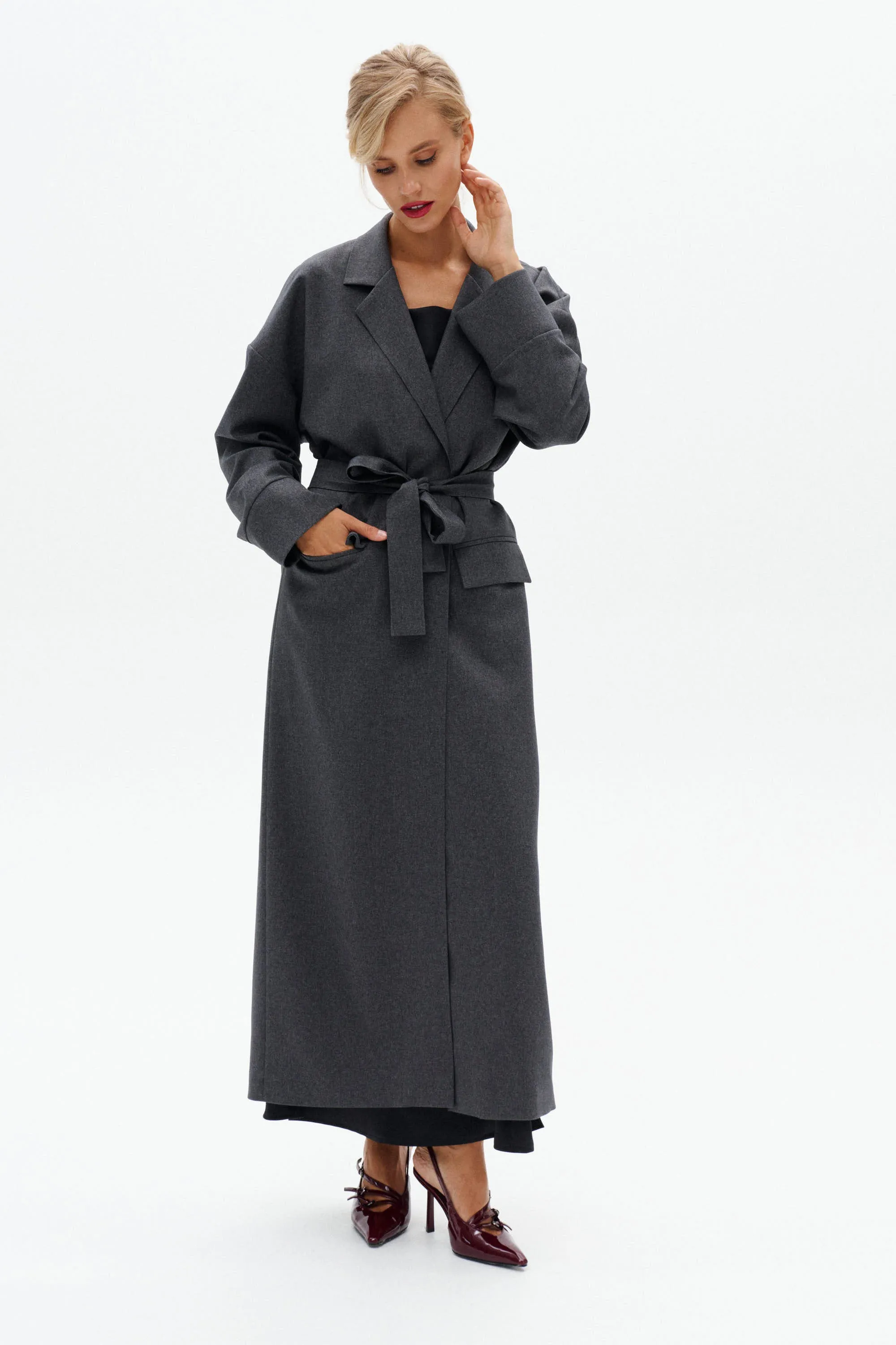Drop Shoulder Maxi Coat