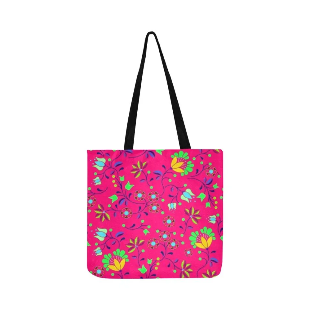 Fleur Indigine Rouge Reusable Shopping Bag (Two sides)