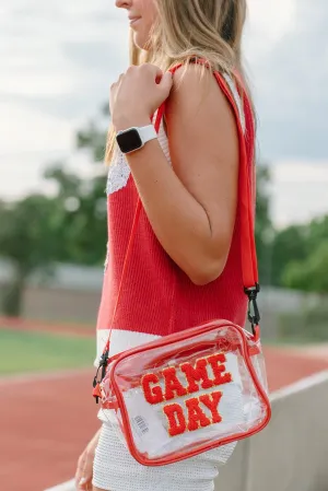 Gameday Red Trim Clear Purse