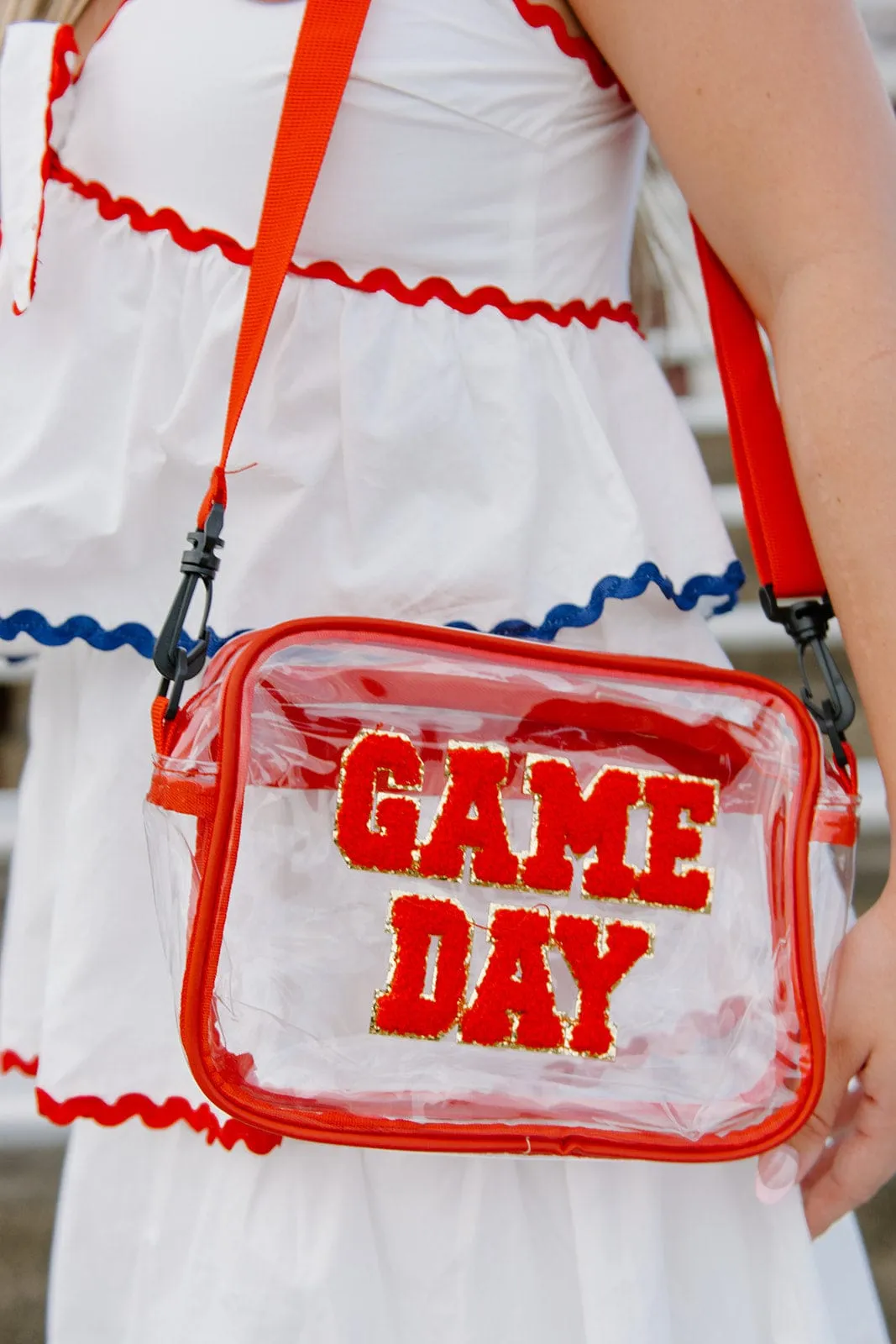 Gameday Red Trim Clear Purse