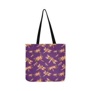 Gathering Yellow Purple Reusable Shopping Bag (Two sides)