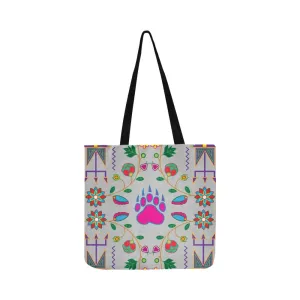 Geometric Floral Fall-Gray Reusable Shopping Bag (Two sides)