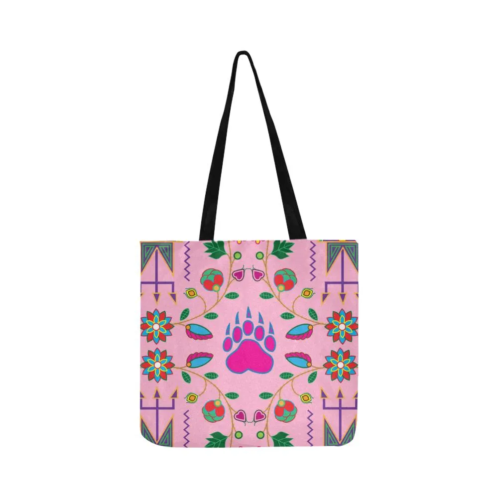 Geometric Floral Fall-Sunset Reusable Shopping Bag (Two sides)