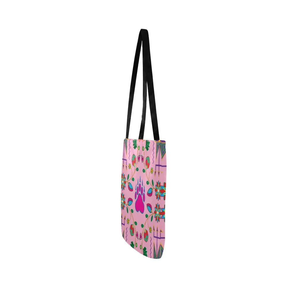 Geometric Floral Fall-Sunset Reusable Shopping Bag (Two sides)