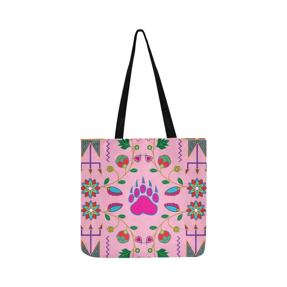 Geometric Floral Fall-Sunset Reusable Shopping Bag (Two sides)