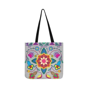 Geometric Floral Winter-Gray Reusable Shopping Bag (Two sides)