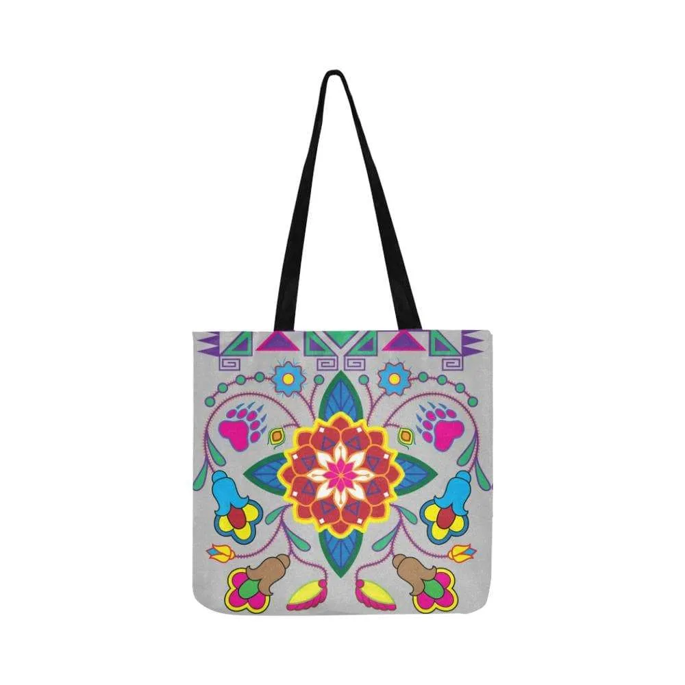 Geometric Floral Winter-Gray Reusable Shopping Bag (Two sides)