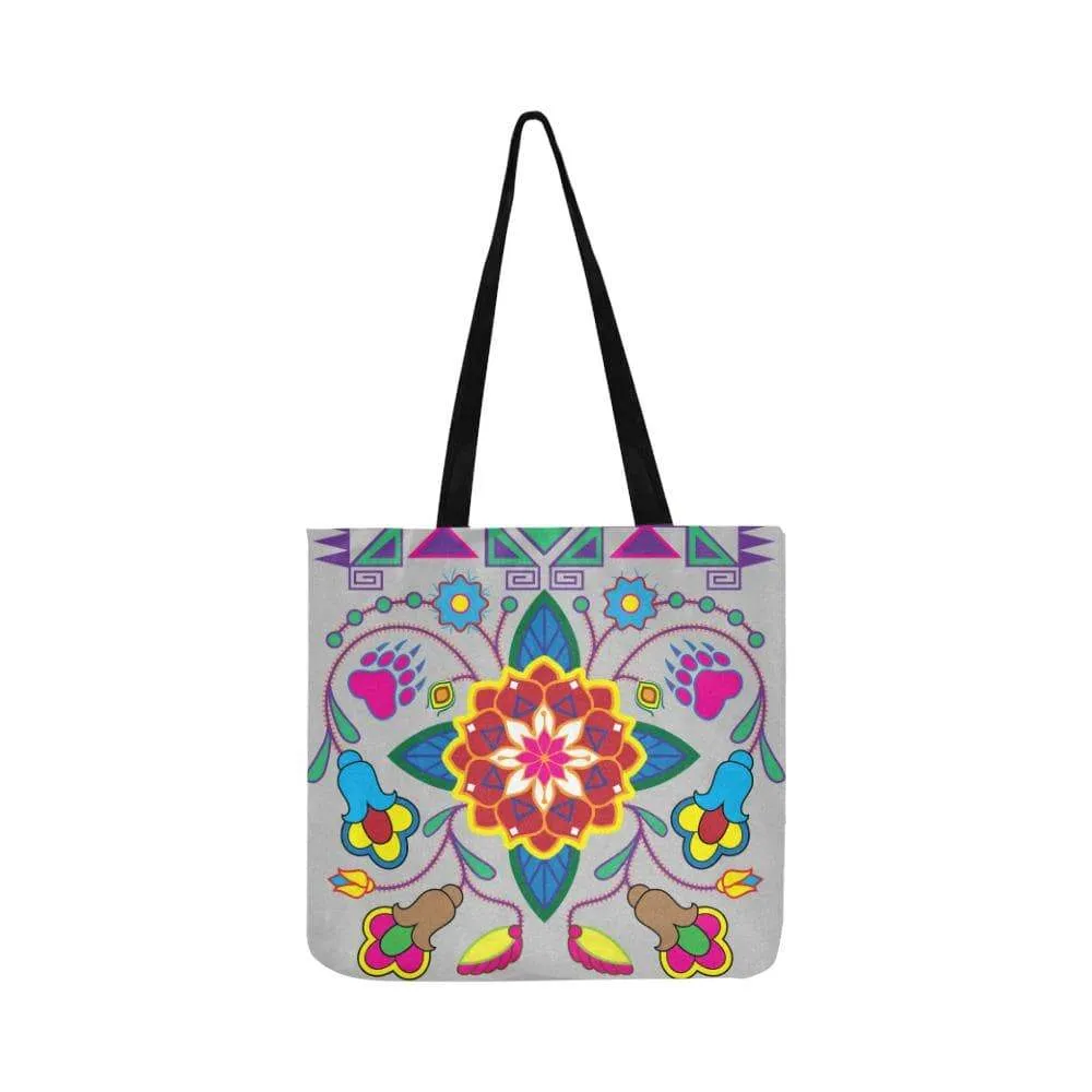 Geometric Floral Winter-Gray Reusable Shopping Bag (Two sides)