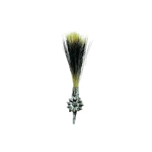 Edelweiss Hat Pin with Metal Medallion and Gamsbart Brush - Premium Title