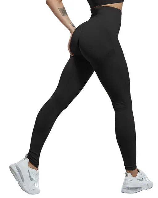 High Waist Fitness Bubble Butt Push Up Leggings