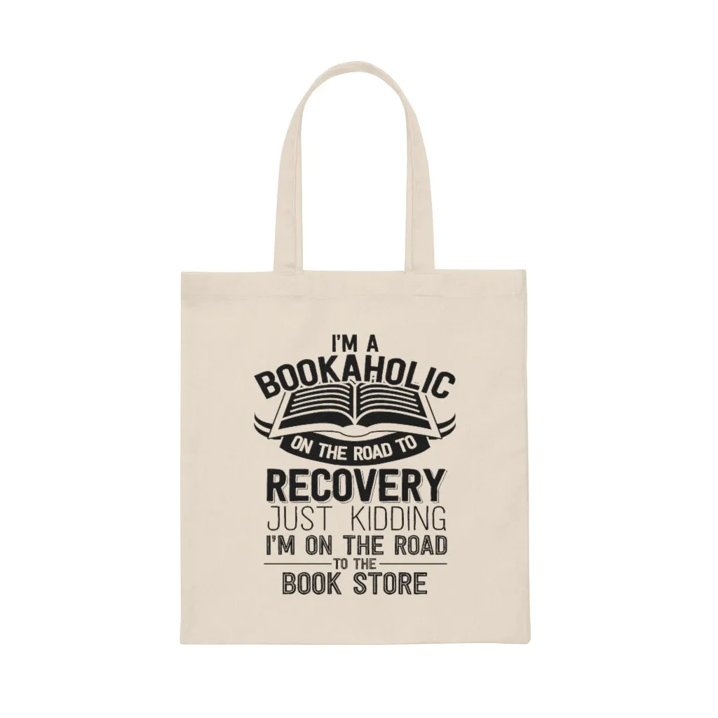 I'm A Bookaholic Canvas Tote Bag - Vintage style