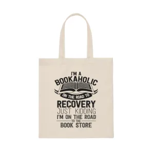 I'm A Bookaholic Canvas Tote Bag - Vintage style