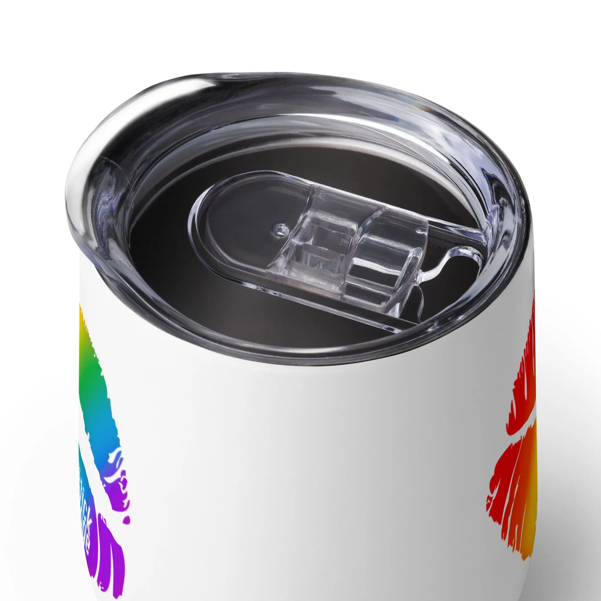 Lipstick Lounge Rainbow Logo Wine Tumbler