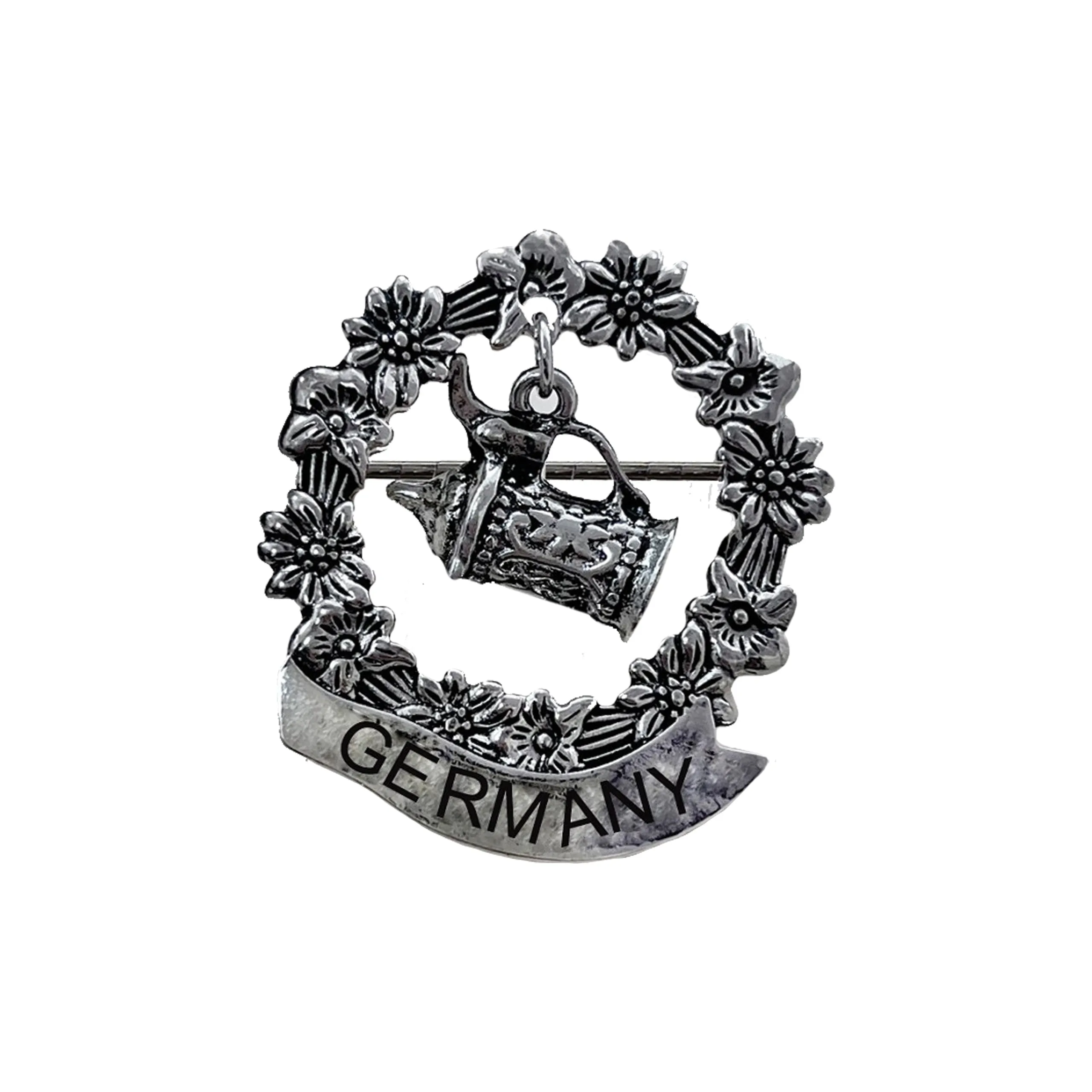 Metal Hat Pin with German Beer Stein Charm | "Germany" Banner