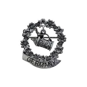 Metal Hat Pin with German Beer Stein Charm | "Germany" Banner