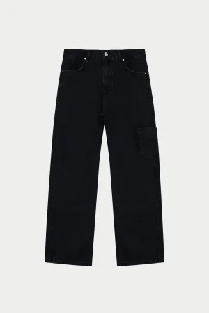 MULTI POCKET WASHED JEAN - BLACK WASH