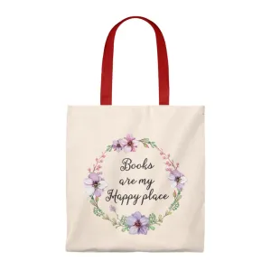 My Happy Place Floral Canvas Tote Bag - Vintage style