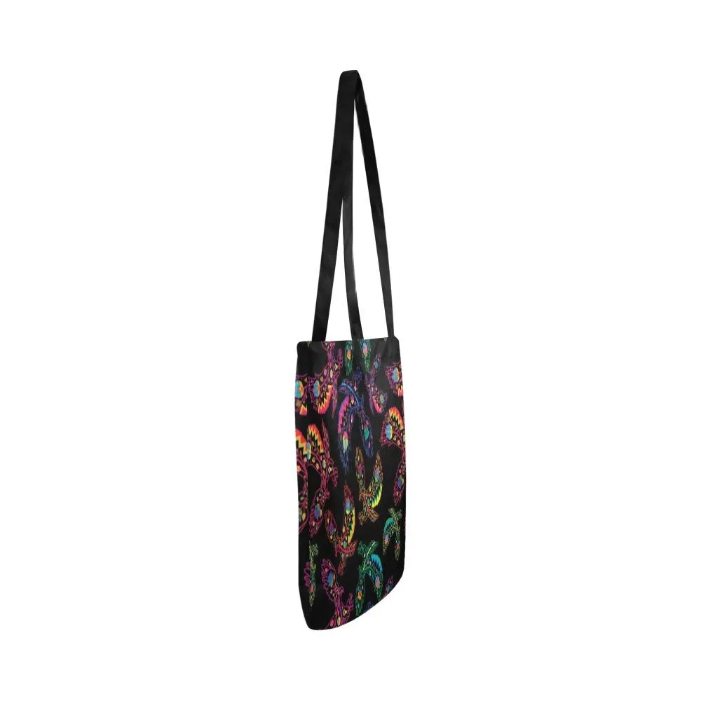 Neon Floral Eagles Reusable Shopping Bag (Two sides)