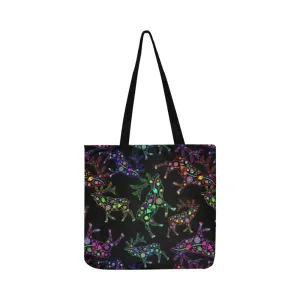 Neon Floral Elks Reusable Shopping Bag (Two sides)