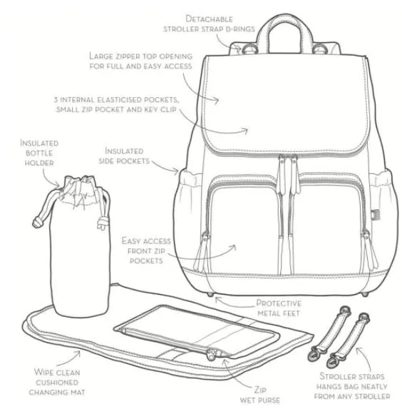 OiOi Nappy Backpack - Taupe