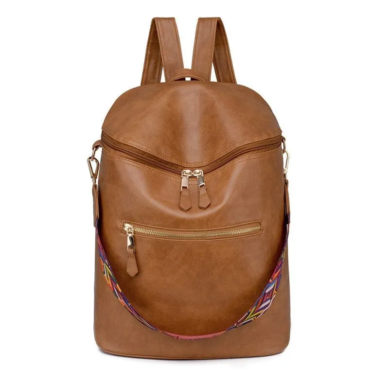 PU Leather Office Laptop Backpack