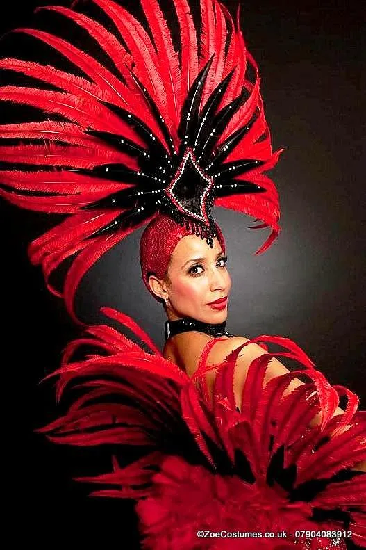 Red Samba showgirl outfits hire | Zoe London Dance Costumes for Hire