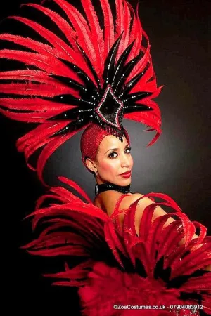 Red Samba showgirl outfits hire | Zoe London Dance Costumes for Hire